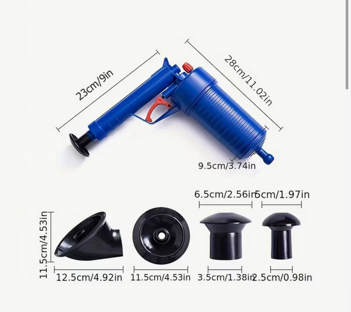 1 Set Toilet Plunger, Drain Clog Remover Tool With 4 Sized Suckers