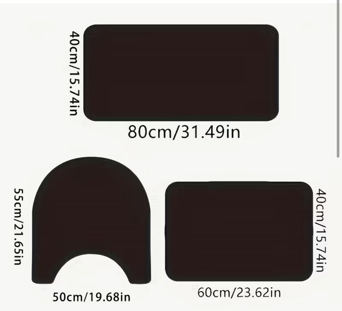 1 set/3pcs soft and absorbent, bathroom non-slip mat