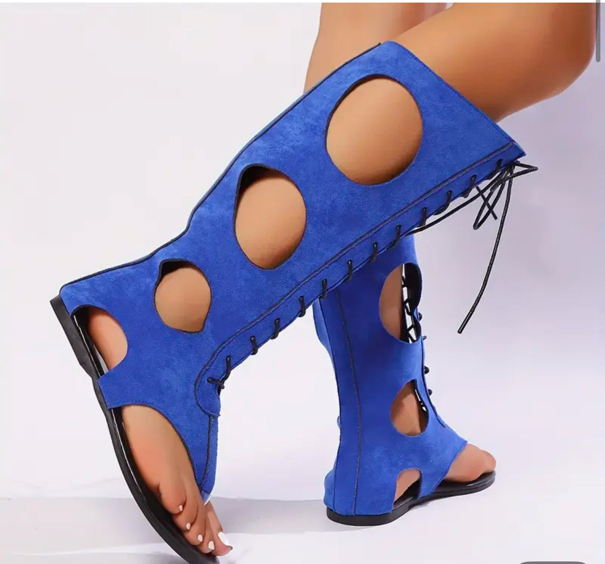 Women'S Chic Lace-Up Knee-High Roman Boots