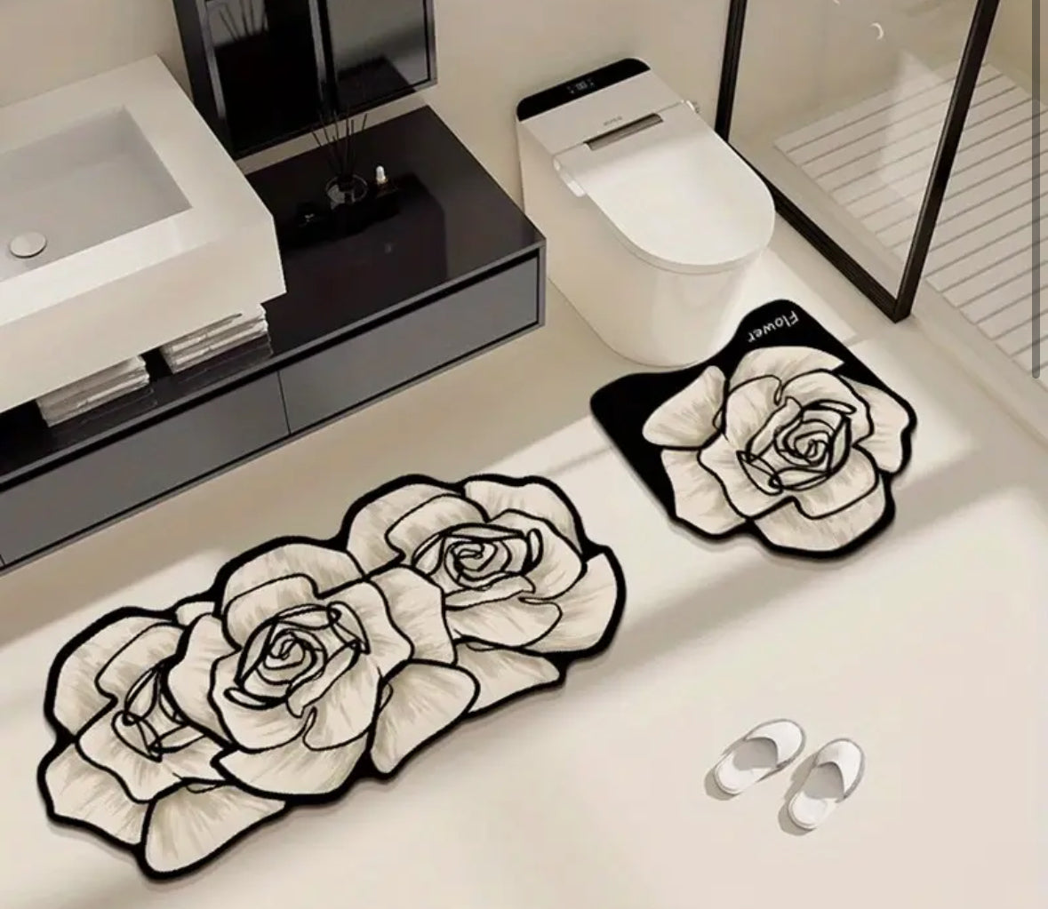 1 set/3pcs soft and absorbent, bathroom non-slip mat