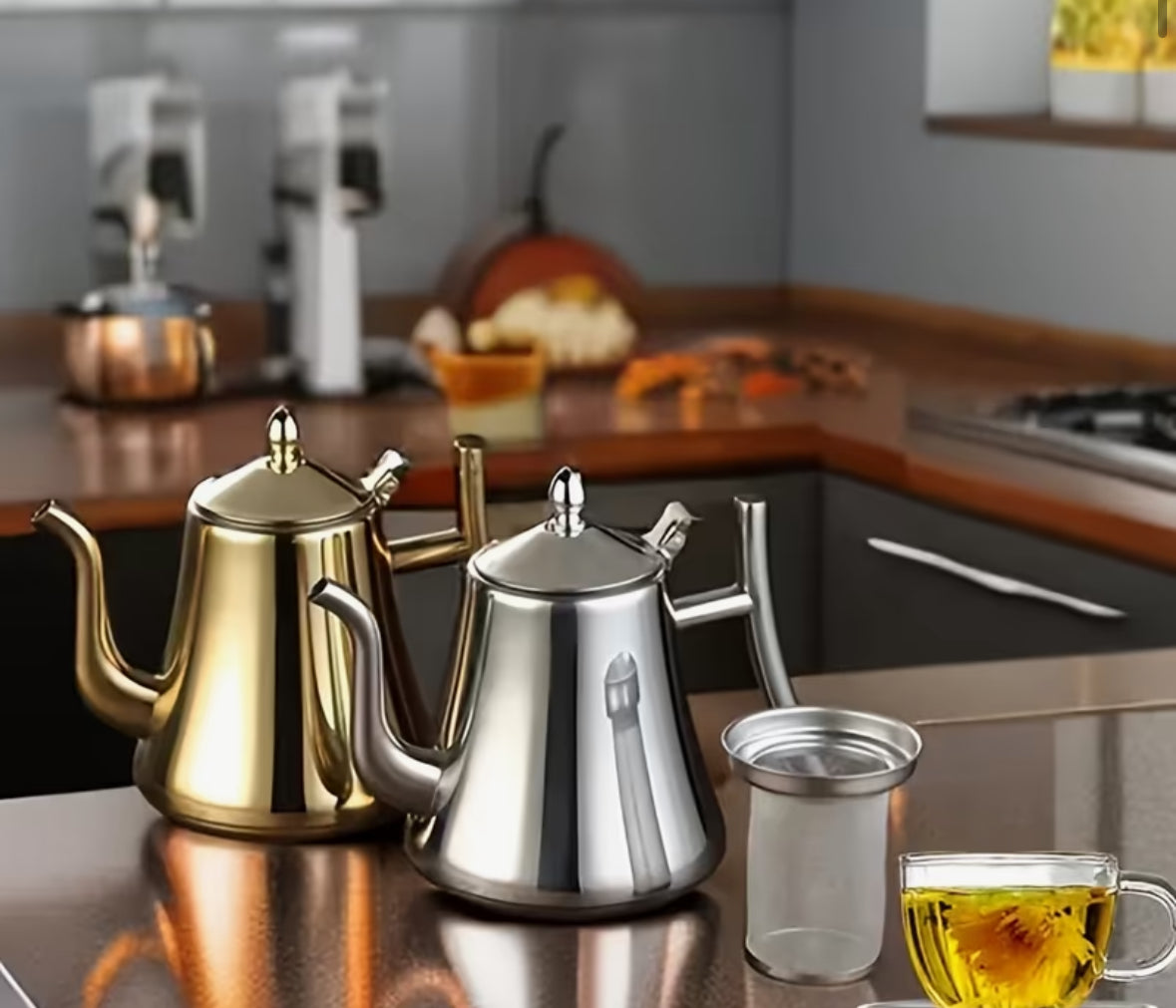 1 Set Of Stainless Steel Coffee Maker With Strainer