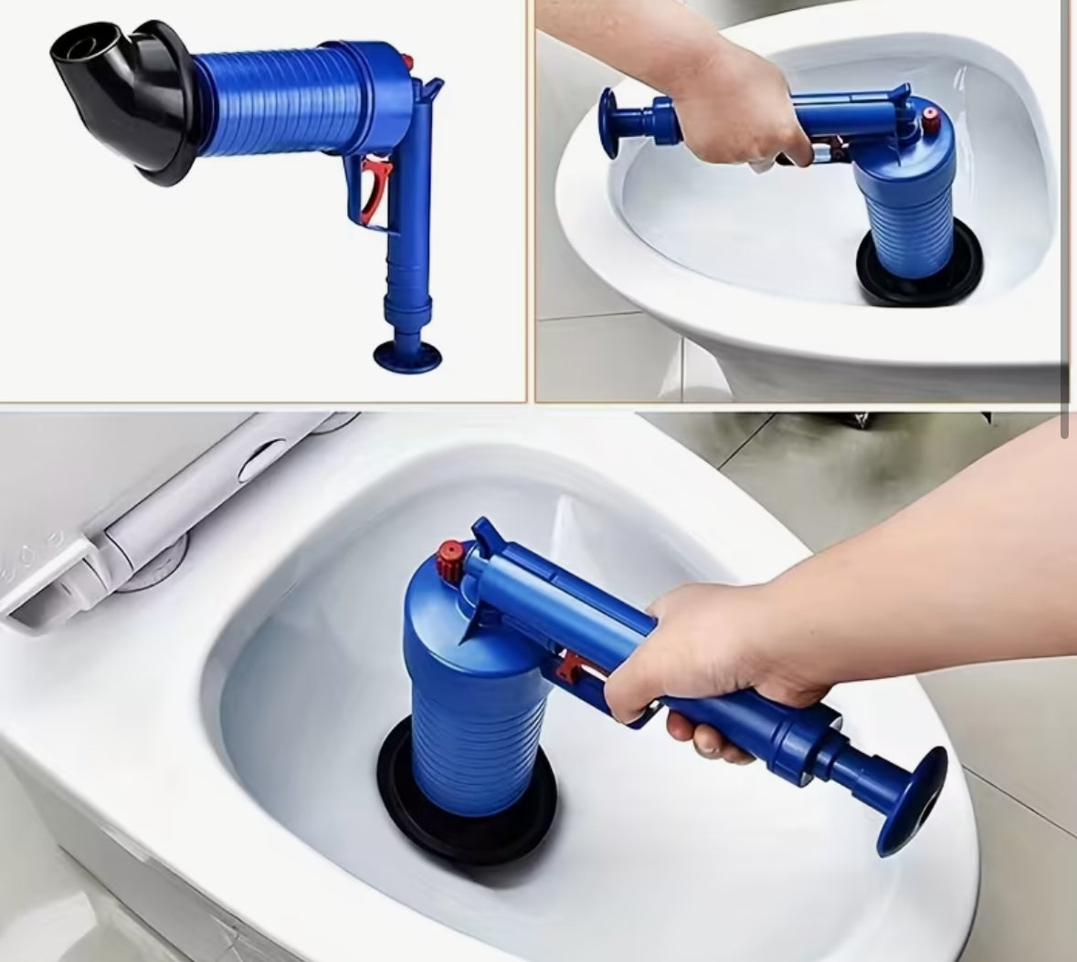 1 Set Toilet Plunger, Drain Clog Remover Tool With 4 Sized Suckers