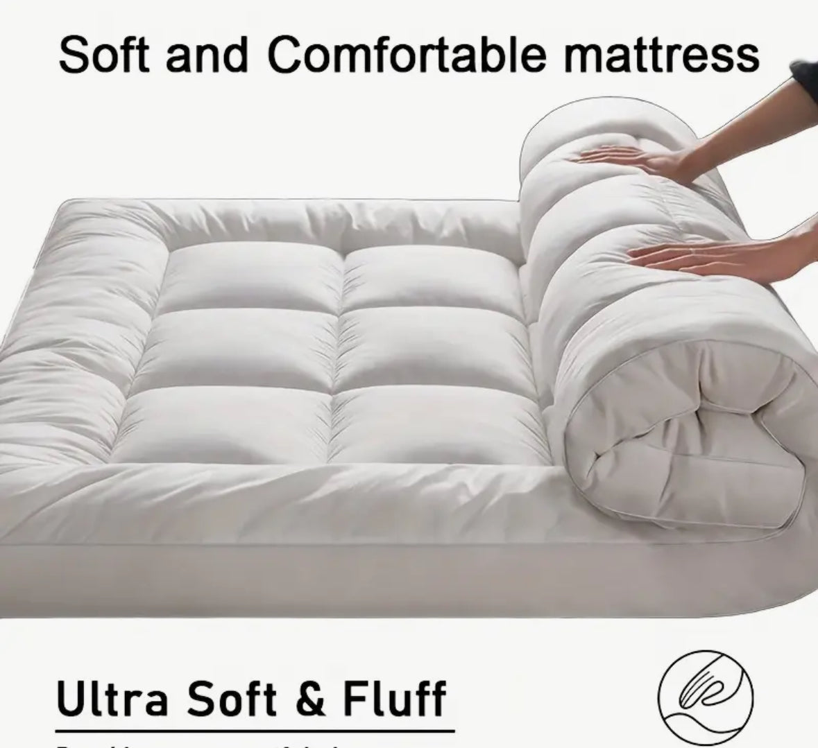 1 Soft Gray Mattress, Plush & Breathable