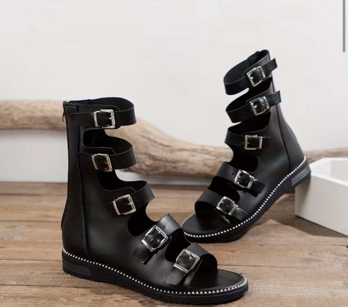 Women'S Classic Roman Sandals with Buckle Straps