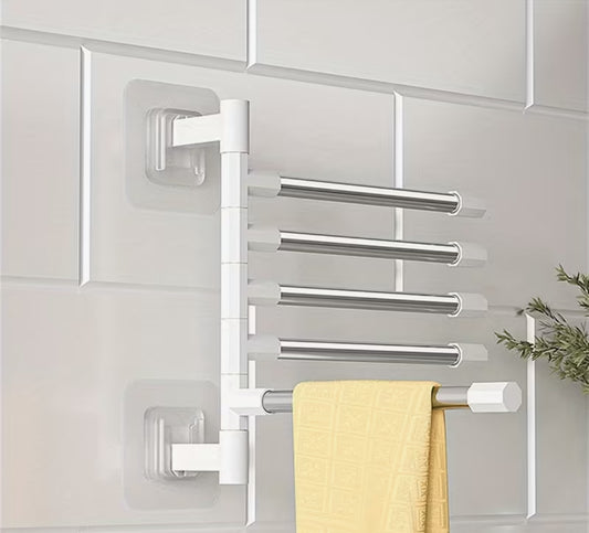 1pc Bathroom Rotation Towel Storage Rack Punch