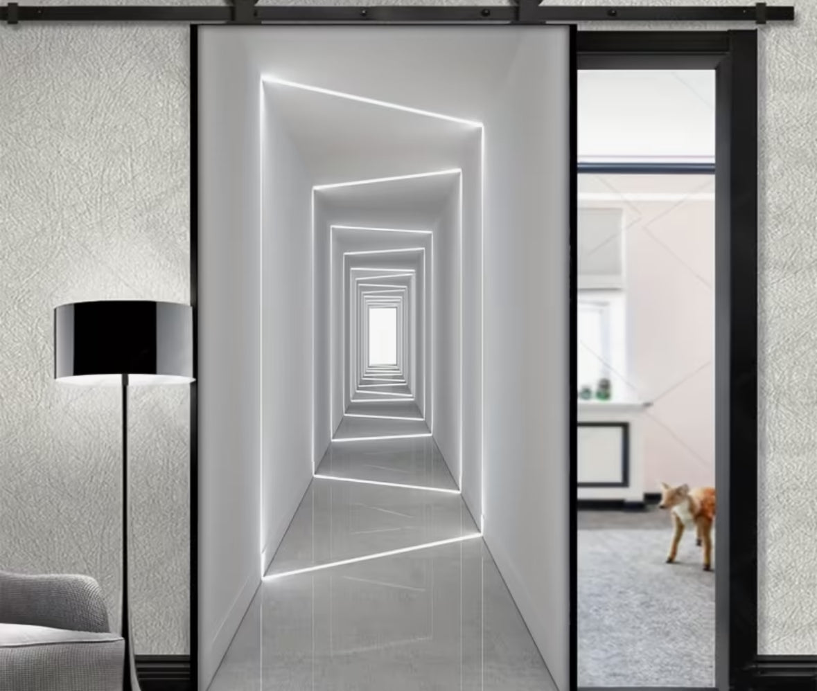 2pcs Contemporary Geometric Light & Shadow Pattern
