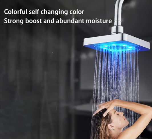 1pc Automatically Color-Changing Rainfall Shower Sprayer with Temperature Sensor