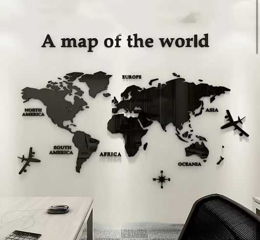 WINDIR 3D World Map Wall Sticker Decorative...