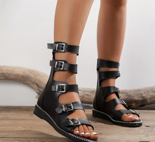 Women'S Classic Roman Sandals with Buckle Straps