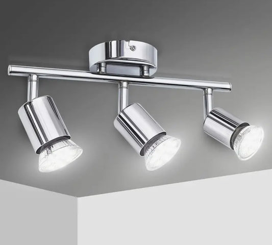 1pc 3 Light Track Lighting Chrome 3-Way Ceiling