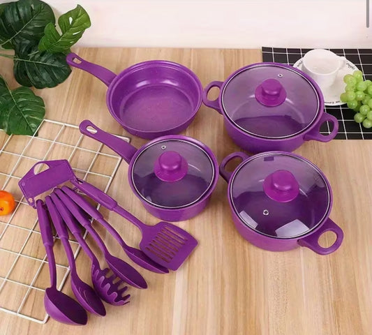 13pcs Purple MagicStone Cookware Set