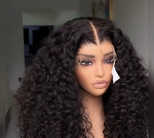 1pc 13*4*1 Lace Front Wig, Soft Black Long Density