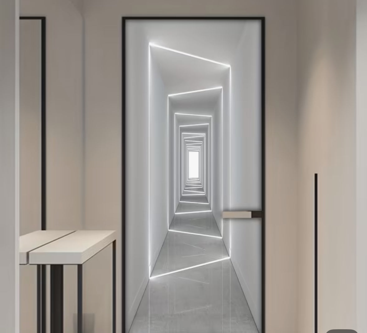2pcs Contemporary Geometric Light & Shadow Pattern