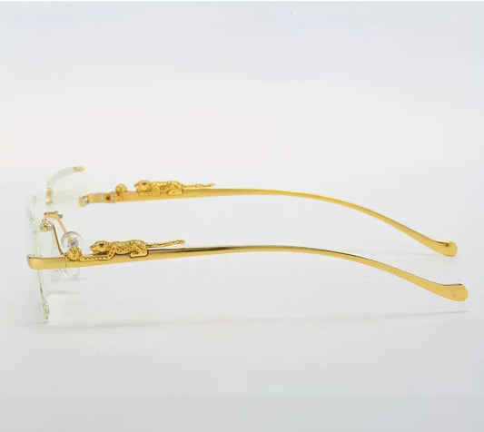 1 Pair Women's Metal Square Frameless