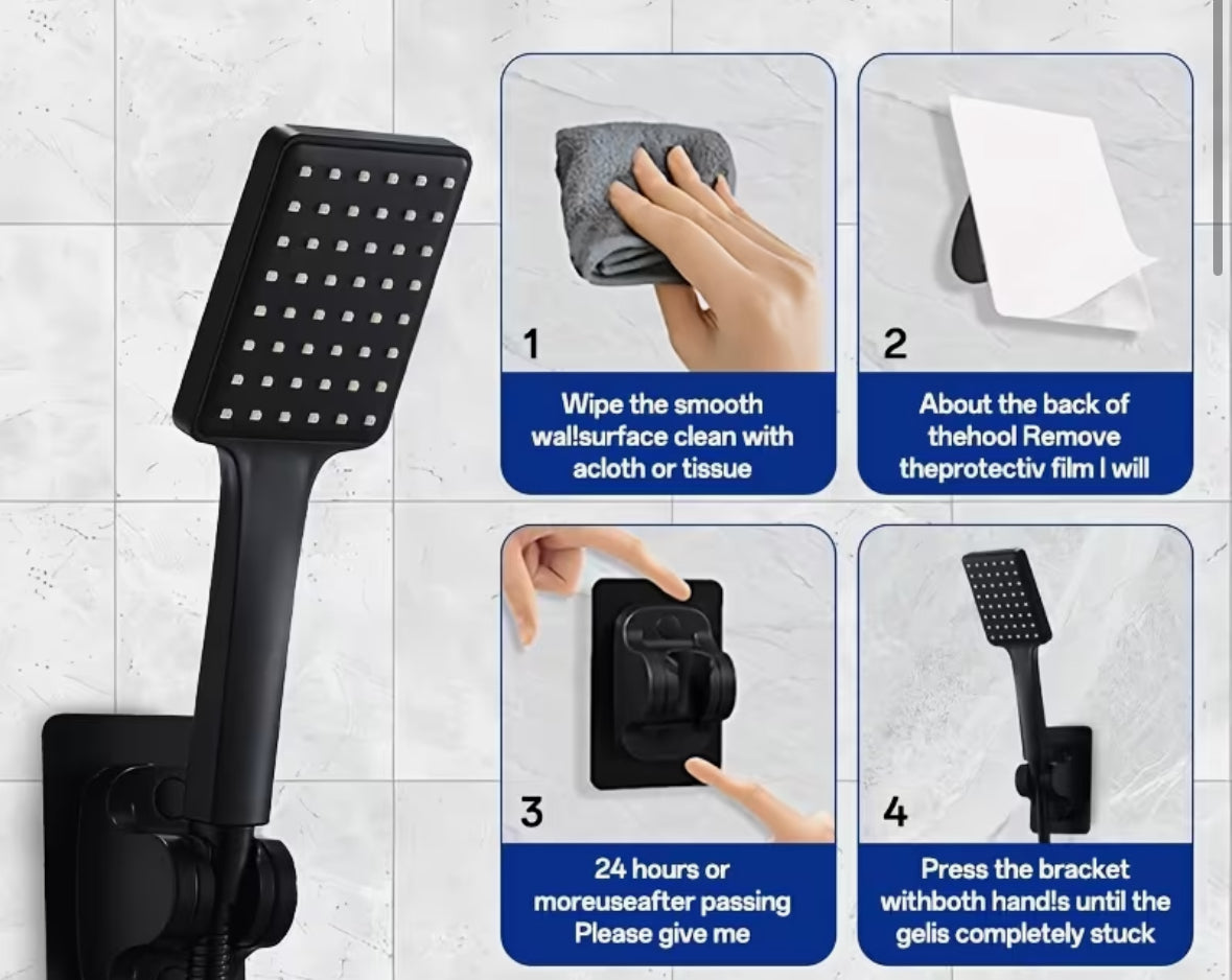 1 set of luxury matte black shower set with handheld showerhead