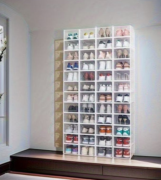 1/8/12pcs Transparent Plastic Shoe Boxes