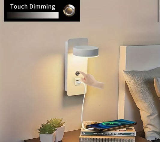 Wall-mounted reading lamp with dimming switch