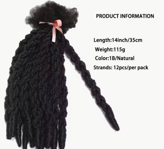 1 Pack 12 Strands Soft Knotless Double Twist Crochet