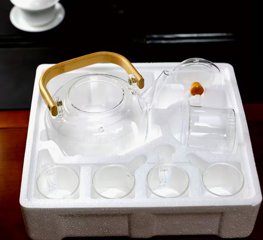 1000ml High Borosilicate Glass Teapot with & Small 80ml