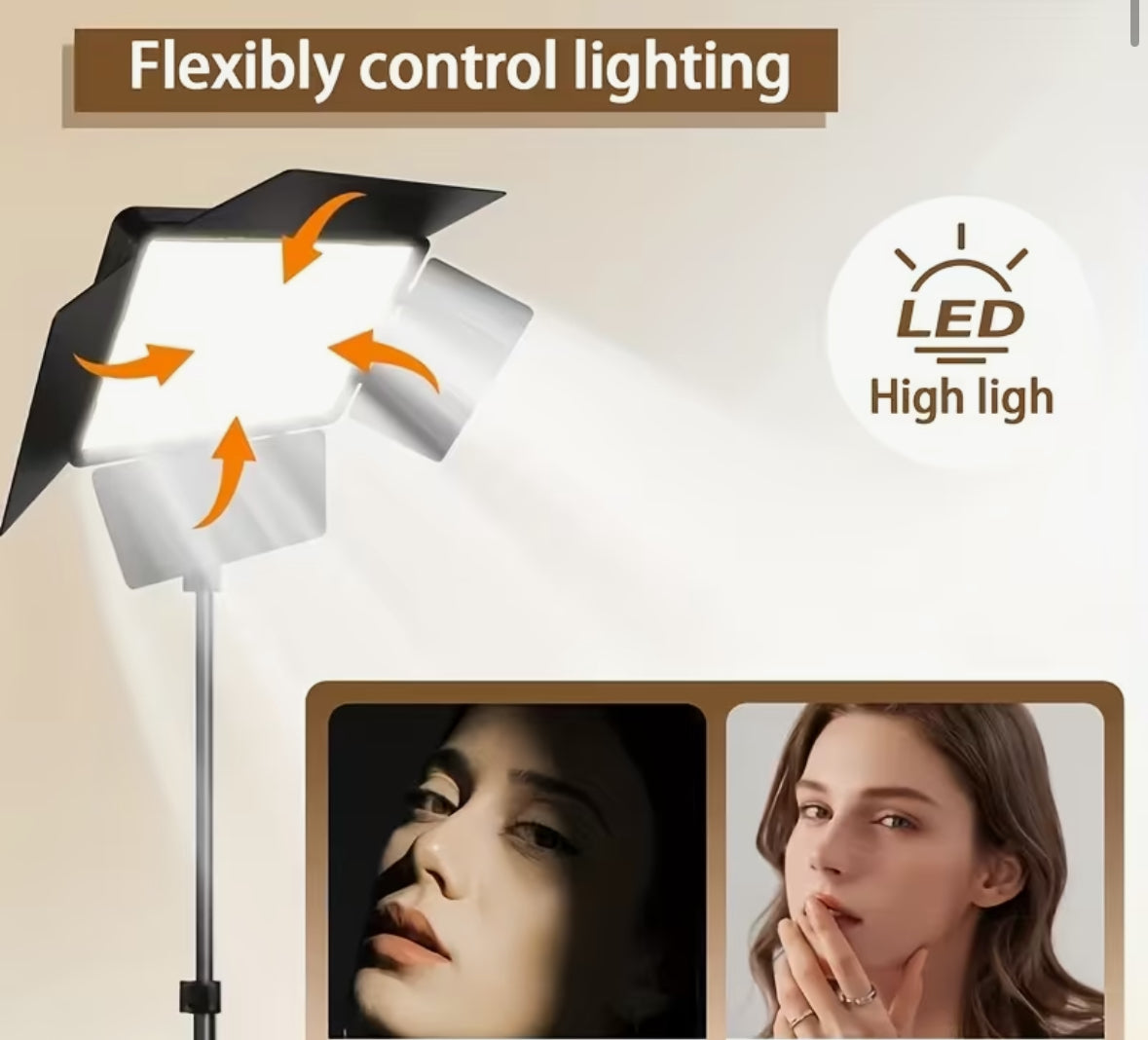 10-Inch Adjustable Ring Light with USB Power